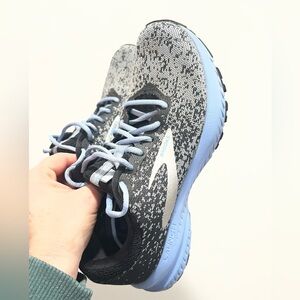 Brooks Launch Black  Blue and Sparkling Silver Running Shoes